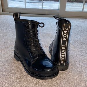 Michael Kors Women's Tavie Lug Sole Lace-Up Rain Booties